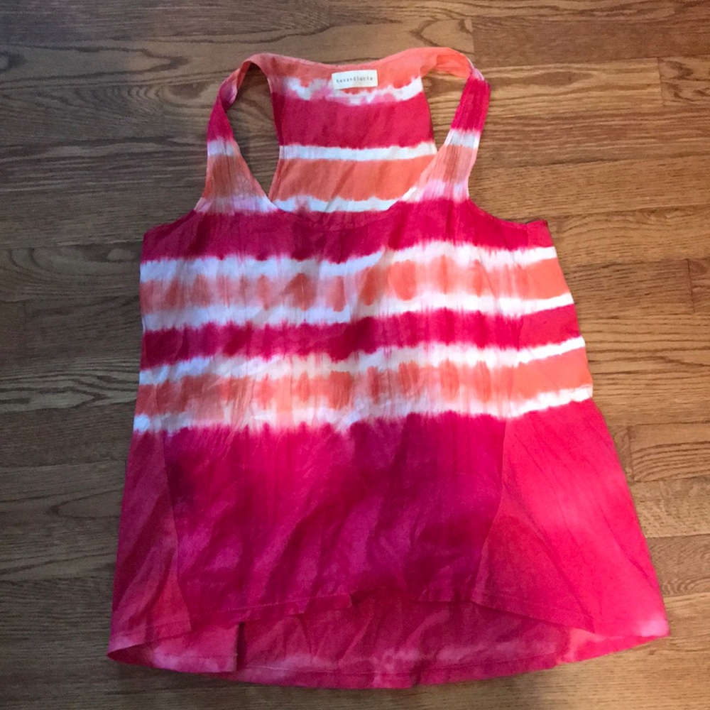 Anthropologie Pink/orange stripe tank